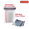 Resealable Bags - Zip Lock Bags 100 x 75mm x 100mm