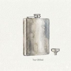 7 oz Stainless Steel Hip Flask with Funnel Pocket