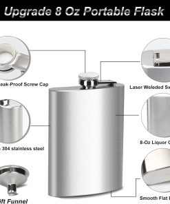 7 oz Stainless Steel Hip Flask with Funnel Pocket Hip Flask