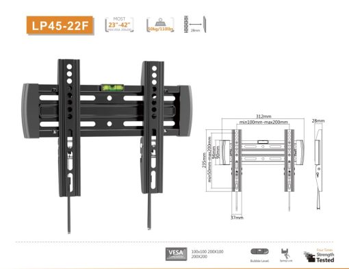 Brateck Flat Panel TV Wall Mount For 23"~42" flat-panel TVs