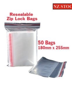 Resealable Bags - Zip Lock Bags 50 x 180mm x 255mm