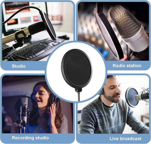 Double Layer Studio Microphone Flexible Wind Screen