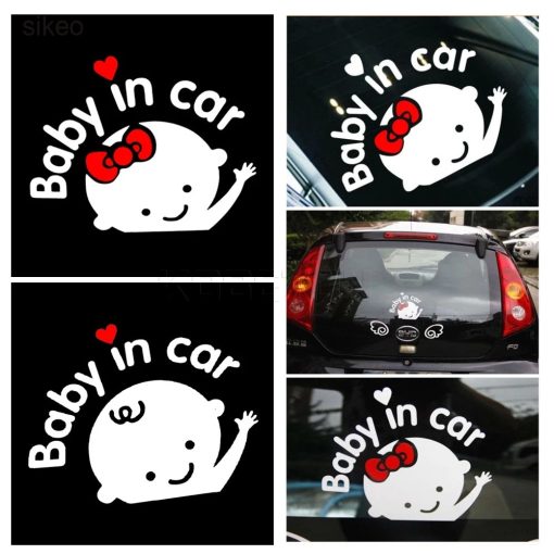 3D Cartoon Stickers Baby In Car Warning Car-Sticker