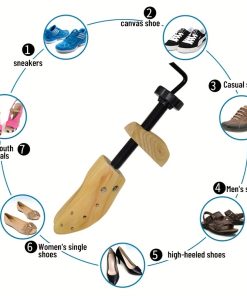 Adjustable Wooden Shoe Stretcher for Men & Women - Fits High Heels, Boots, Casual Shoes |