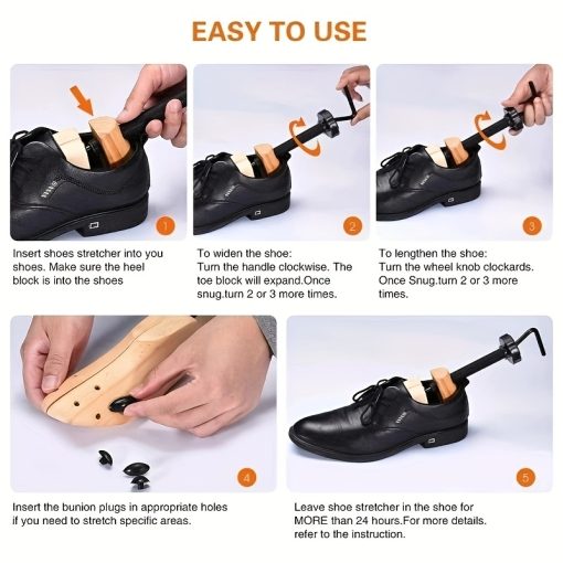 Adjustable Wooden Shoe Stretcher for Men & Women - Fits High Heels, Boots, Casual Shoes |