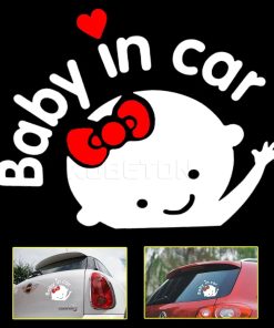 3D Cartoon Stickers Baby In Car Warning Car-Sticker