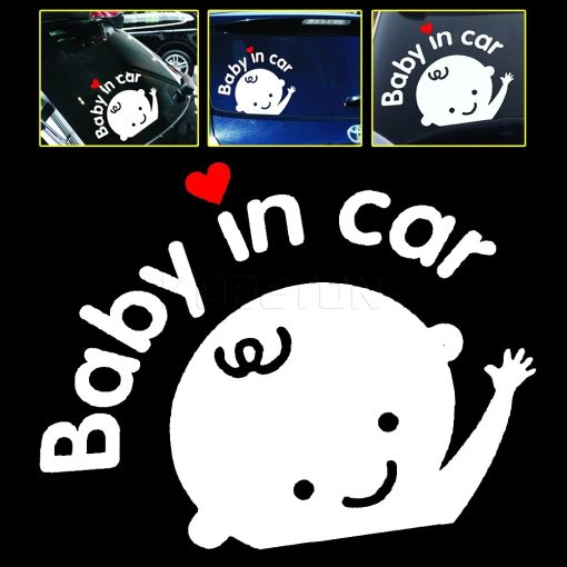 3D Cartoon Stickers Baby In Car Warning Car-Sticker