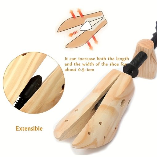 Adjustable Wooden Shoe Stretcher for Men & Women - Fits High Heels, Boots, Casual Shoes |