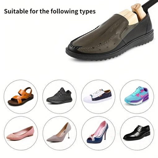 Adjustable Wooden Shoe Stretcher for Men & Women - Fits High Heels, Boots, Casual Shoes |