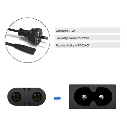 NZ AU Power Cord IEC C7 Cable Figure 8 - Image 5