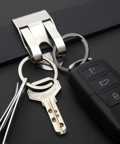 Belt Clip Key Double Chain Key Ring Keyring For Outdoor Camping Hiking Best Seller