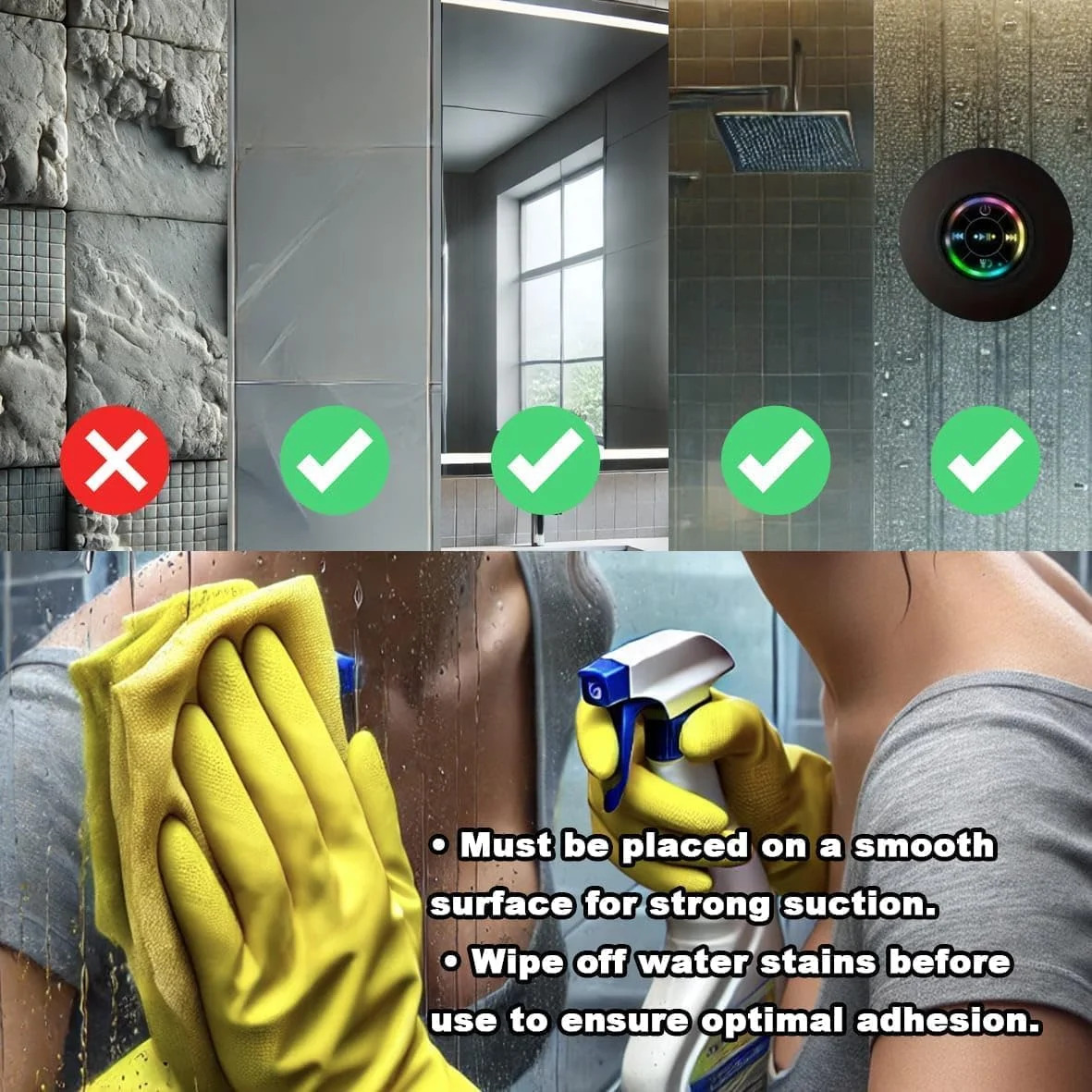 Bluetooth Shower Speaker Portable Wireless Mini Speaker with Mic - Image 6