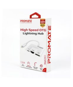 PROMATE 3-in-1 OTG Lightning Hub. Input RJ45, USB 3.0 Port, Lightning