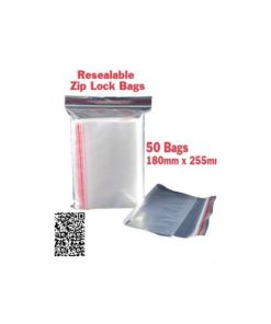Resealable Bags – Zip Lock Bags 50 x 180mm x 255mm Best Seller