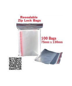 Resealable Bags – Zip Lock Bags 100 x 75mm x 130mm Best Seller