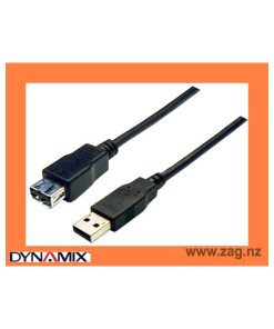 DYNAMIX 2m USB 2.0 Cable Type-A Male/Female Connectors.
