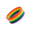 2 x Bands Unisex LGBT Rainbow Wristband Six-Color Gay Pride Silicone