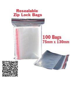 Resealable Bags – Zip Lock Bags 100 x 75mm x 130mm Best Seller