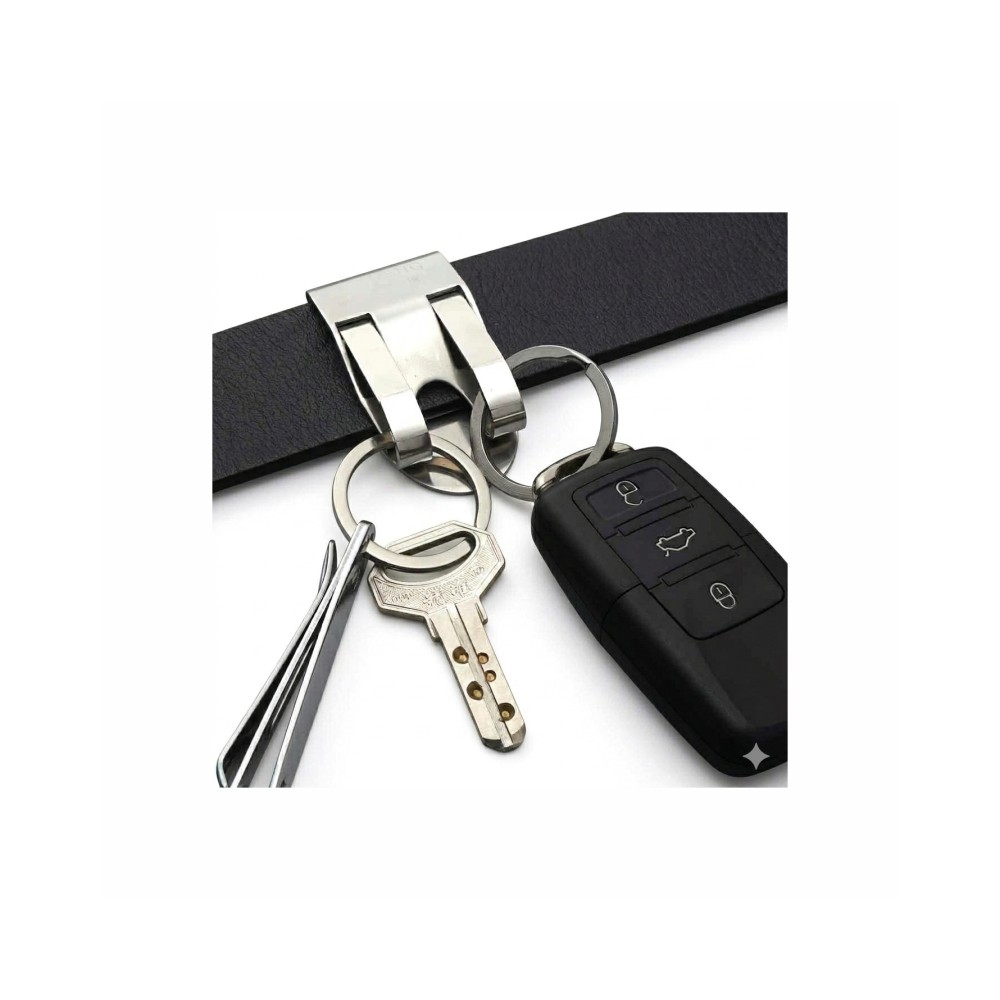 Belt Clip Key Double Chain Key Ring Keyring For Outdoor Camping Hiking Best Seller