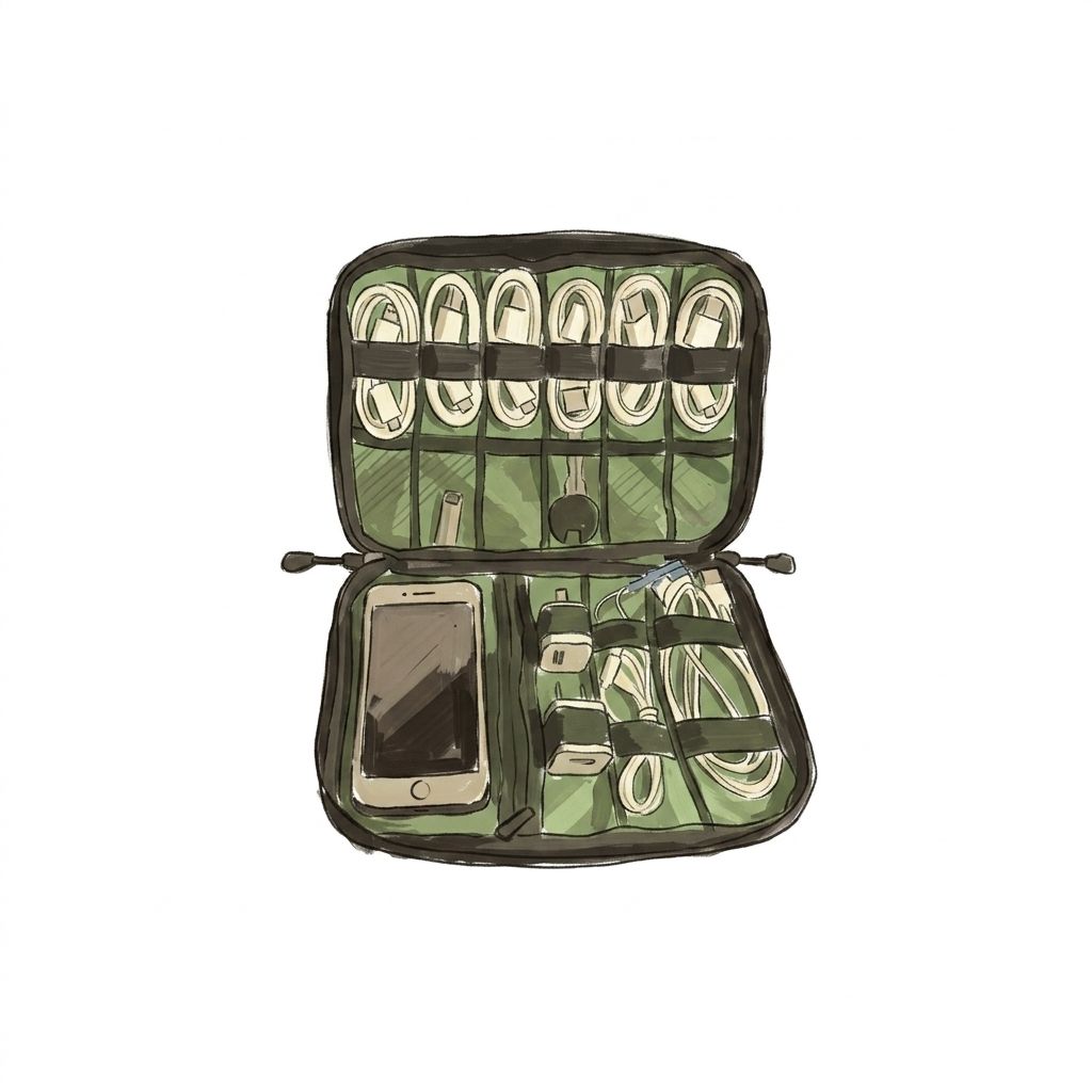 Travel Kit Nylon Cable Holder Bag Electronic Accessories Bag